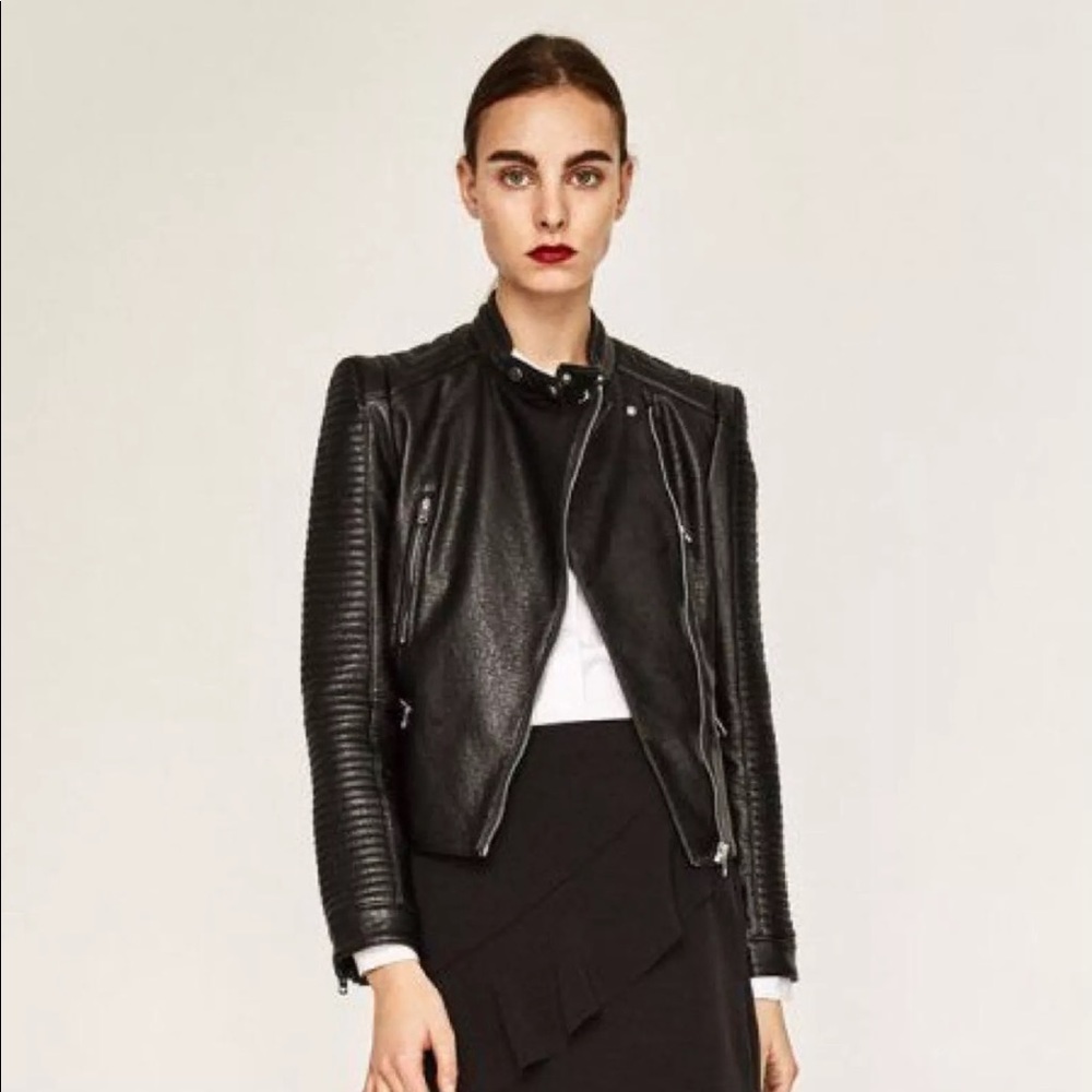 BRAND NEW ZARA Faux Leather Jacket XL